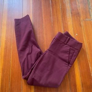 Loft maroon skinny dress pants slacks trousers